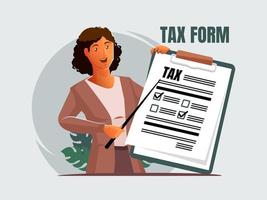 Filling out tax forms or tax documents vector