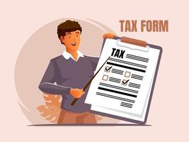 Filling out tax forms or tax documents vector