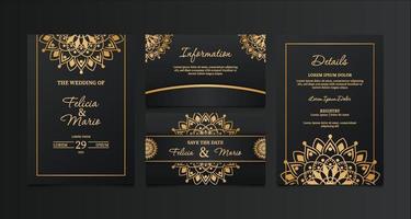 plantilla de invitación de boda de lujo vector