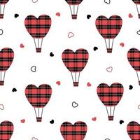 Seamless valentine pattern love day background checkered heart balloon on white background used for print, wallpaper, decoration, vector illustration