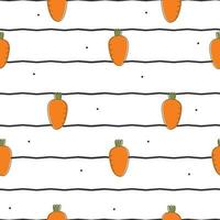 Carrot on notebook pattern seamless background. Cute pattern for kids. Hand drawn in cartoon style vector
