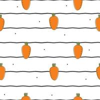 Carrot on notebook pattern seamless background. Cute pattern for kids. Hand drawn in cartoon style vector