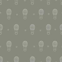 seamless nursery pattern balloon outline hand drawn on gray background vector