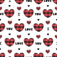 Seamless valentine pattern background. checkered heart on white background used for print, wallpaper, decoration, vector illustration