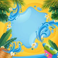 Songkran Festival Background with Water Gun Splash vector