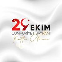 29 ekim cumhuriyet bayram kutlu olsun. 29 de octubre día de la república de turquía. vector