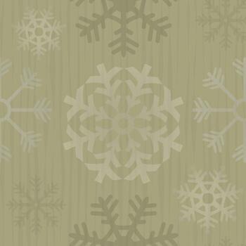 seamless snowflake pattern on golden background vector