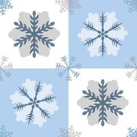 seamless white and blue snowflake pattern background vector