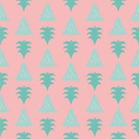 seamless cute pine tree on pink background vector