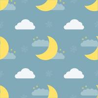 seamless night sky with star and moon patten background , kids pattern vector