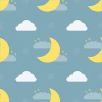 seamless night sky with star and moon patten background , kids pattern vector