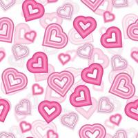 seamless doodle pink heart shape stamp pattern background , kids pattern vector