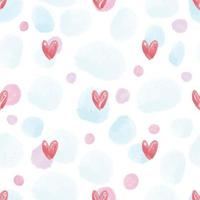 seamless colourful set of hearts and dot pattern background , kids pattern vector