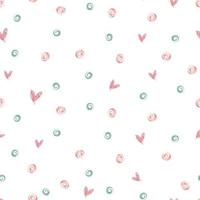 seamless mini cute dot and heart shape pattern background , kids pattern vector