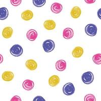 seamless hand draw dot from chalk paint colour pattern background , kids pattern vector