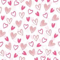 seamless doodle pattern background with heart stamp from chalk colour , kids pattern vector