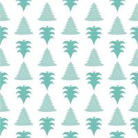 seamless cute green pine tree pattern background vector