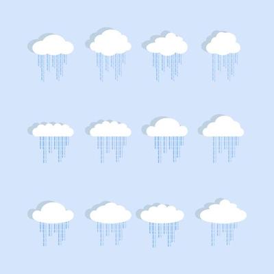 Blue sky background. Cartoon style clouds.