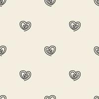 seamless monochrome vortex heart pattern background , kids pattern vector