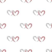 seamless twotone glitter heart shape pattern background , wink pattern vector