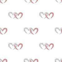 seamless twotone glitter heart shape pattern background , wink pattern vector