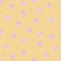 seamless doodle pattern background with hand draw flower from chalk colour , kids pattern vector