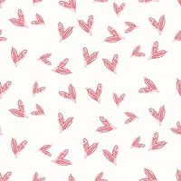 seamless doodle red hand draw heart pattern on white background  , kids pattern vector