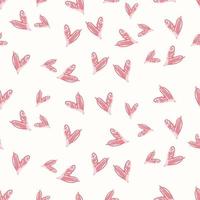 seamless doodle red hand draw heart pattern on white background  , kids pattern vector