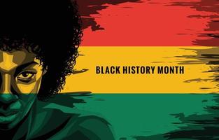 fondo de concepto de mes de historia negra con mujer afroamericana vector