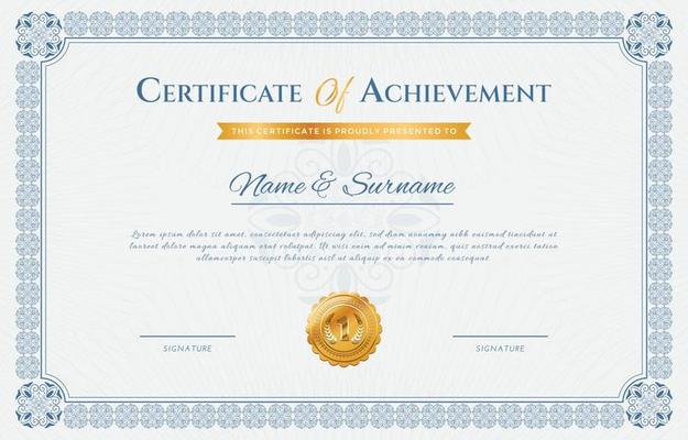 Certificate of Achievement for School Graduation Template