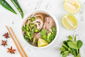 Bowl of Vietnamese pho bo photo