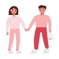 Guy holding a girls hand vector