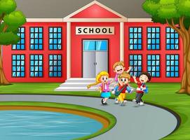 Student going home after school vector