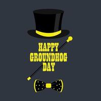 Happy Groundhog Day. Text of the inscription. Vector illustration. Design for printing greeting cards, banners, posters.