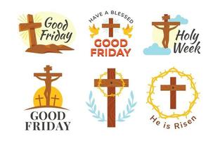 Good Friday Sticker Collection vector