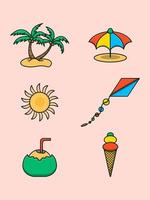 summer beach elements vector