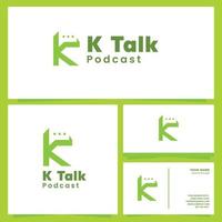 paquete de marca y diseño de logotipo de letter k talk vector
