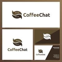 diseño de logotipo de chat de café y paquete de marca