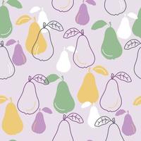 Seamless pattern with pears and leaves.Vector illustration for fabric, wallpapers, wrapping paper. vector