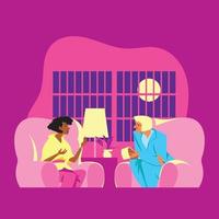 A Woman Talk to a Psychologist vector