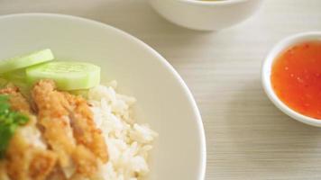 Steamed Rice with Fried Chicken or Hainanese Chicken Rice - Asian food style video