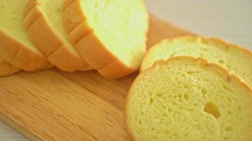 potatoes bread sliced on wood board video