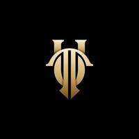 TU UT T U Monogram Logo Template Vector Illustration Isolated in Black White Background
