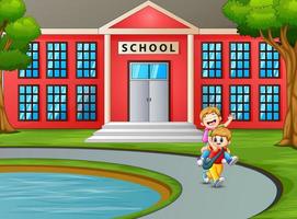 Student going home after school vector