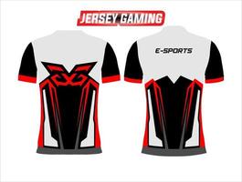 jersey printing design for e-sport gaming front and back mock-up display vector