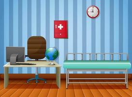 Empty doctors office room with furniture vector