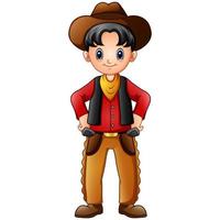 Smiling cartoon cowboy isolated on white background vector