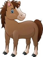 lindo bebé caballo marrón vector
