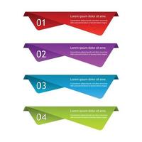 conjunto de banners de infografías de etiquetas de pasos de colores degradados. vector