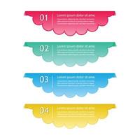 conjunto de banners de infografías de etiquetas de pasos pastel de colores degradados. vector